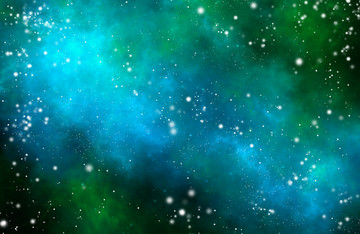 蓝绿色宇宙星空装饰画