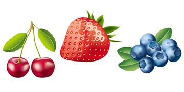 AI矢量草莓蓝莓樱桃