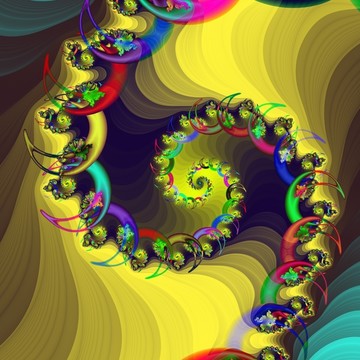 五彩抽象螺旋装饰图案