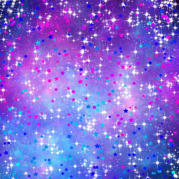 蓝紫色星空装饰画