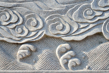 中国古建筑石雕花纹特写