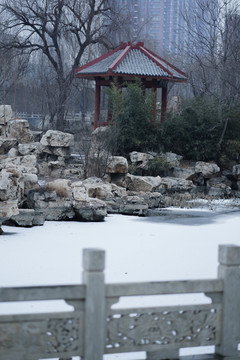 湖里的雪