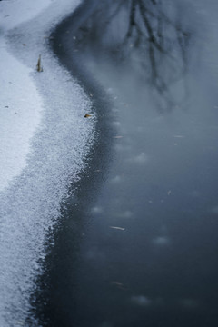 湖里的雪