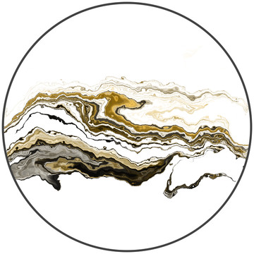 圆形水墨画