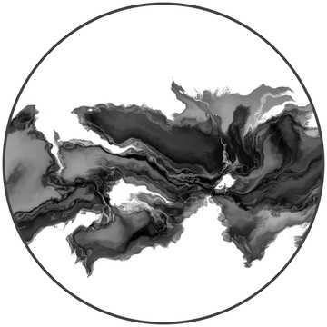 圆形水墨画