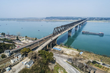 枝城长江大桥航拍