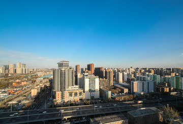 北京城市俯瞰京粮大厦