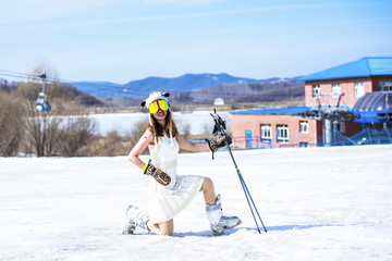 滑雪女孩