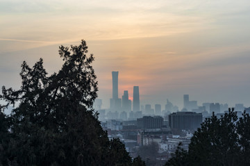 北京市国贸CBD日出风景