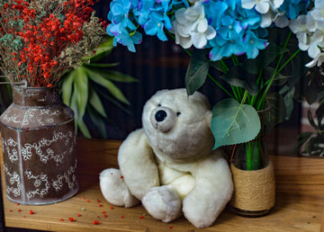 小熊和花