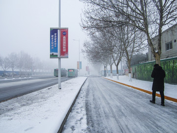 下雪后的街道