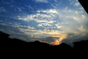 天空夕阳云彩