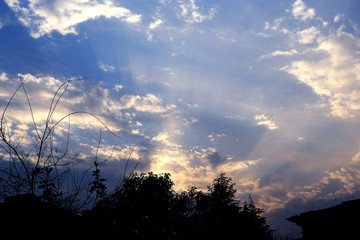 天空夕阳云彩