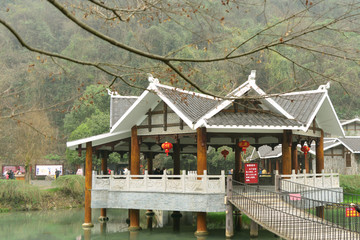 中式风格水景园林建筑