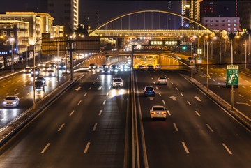 吉林省长春市高速路夜景