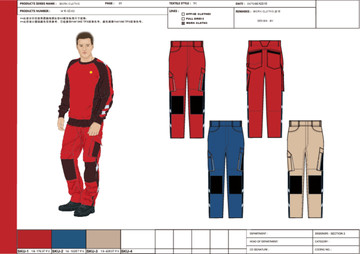服装款式图工作服电脑绘制工装裤