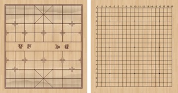 木质底纹古典象棋围棋棋盘