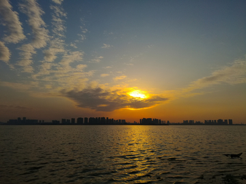 武汉东湖日落风光