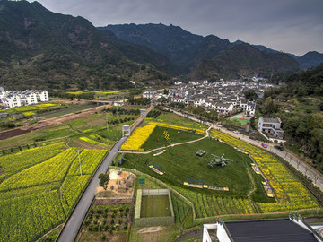 浙江兰溪芝堰古村航拍