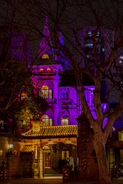 马勒别墅饭店进口紫色夜景