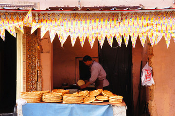 喀什噶尔老城馕饼店店铺