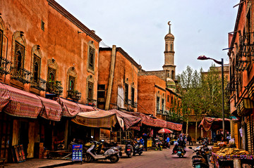 新疆喀什噶尔老城清真寺HDR