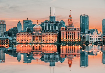 上海外滩夜景全景