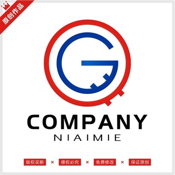 字母GQ标志LOGO