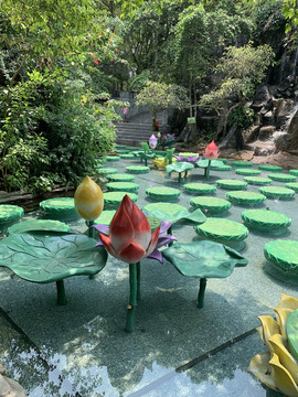 越南胡志明市荷花雕塑