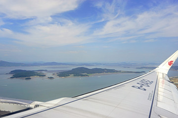 航拍韩国西海岸仁川地区岛屿