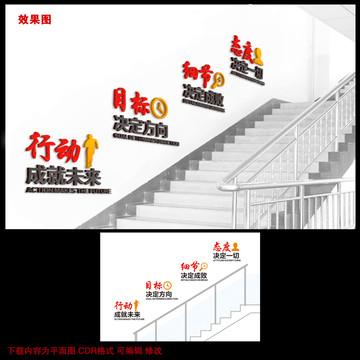 企业楼梯标语