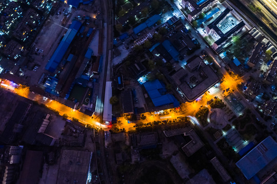 航拍徐州市城市夜景