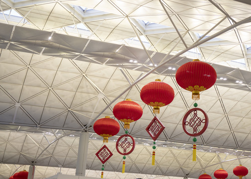 香港机场灯笼挂饰