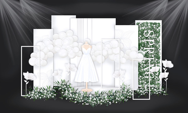 白色婚礼橱窗设计