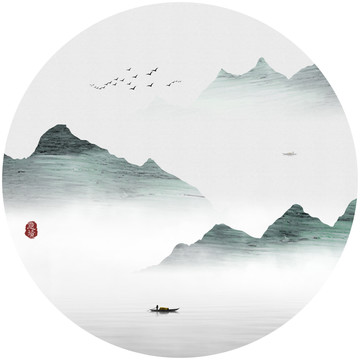 水墨山水画