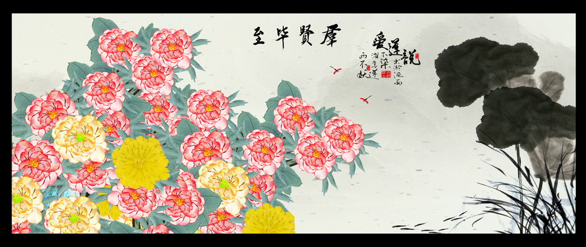中国画荷花