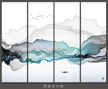 抽象意境水墨装饰画山水画