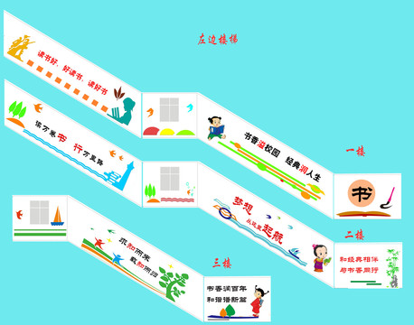 书文化中小学楼梯走道设计平面图