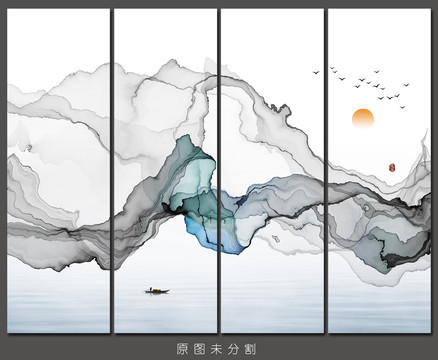 抽象意境水墨山水画
