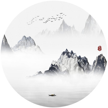 抽象意境山水装饰画