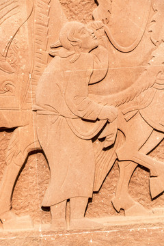 牵骆驼的人浮雕