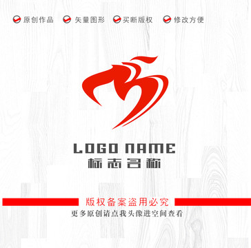 M字母BM标志飞鸟logo