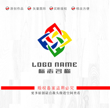 FE字母旋转X标志携手logo