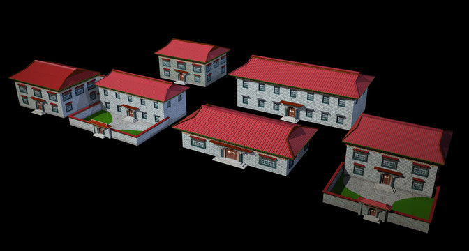 3dmax藏式新农村建筑