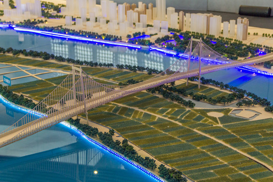 广州城市规划模型黄埔大桥