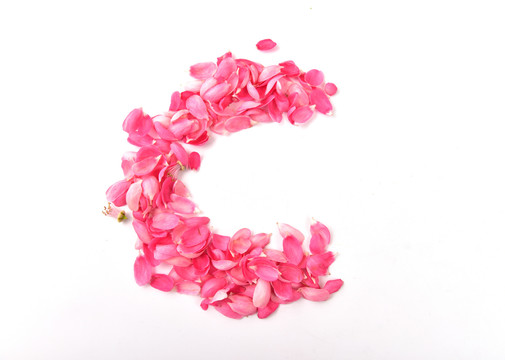 粉色花瓣字母C