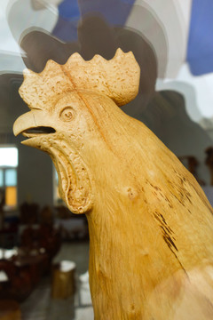 木雕公鸡
