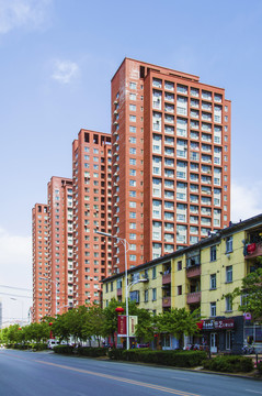 鞍山立山红色高层住宅建筑群