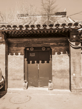 中式四合院门