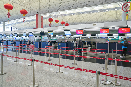 香港国际机场香港航空办理登机处
